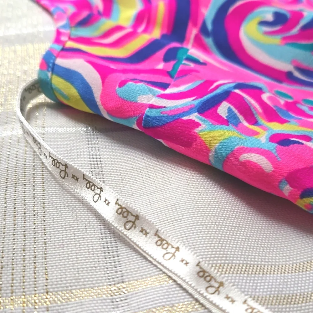 Lilly Pulitzer Silk Dress Psychedelic Sunshine Dusk Lela Mini Spaghetti Strap - Picture 7 of 12